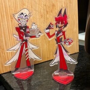 Bundle lot set 2 Hazbin Hotel maid cafe anime acrylic figure standee